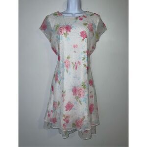 Floral White Dress Girls 18.5